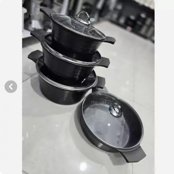 سرویس قابلمه چدن گرانیتی تاپ تفلون 8 پارچه